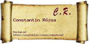 Constantin Rózsa névjegykártya