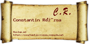Constantin Rózsa névjegykártya